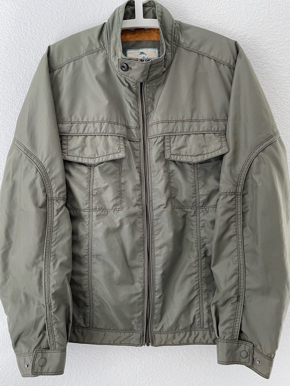 Tommy Bahama Military-Style Olive Jacket with Chest Flaps